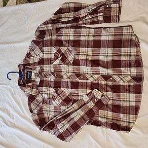 Red Plaid Wrangler Button Down